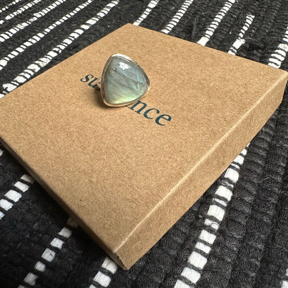 Sundance sterling silver labradorite stone ring size 6 unique artisan jewelry - Picture 3 of 7